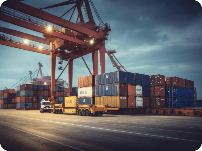 Shipping containers at port