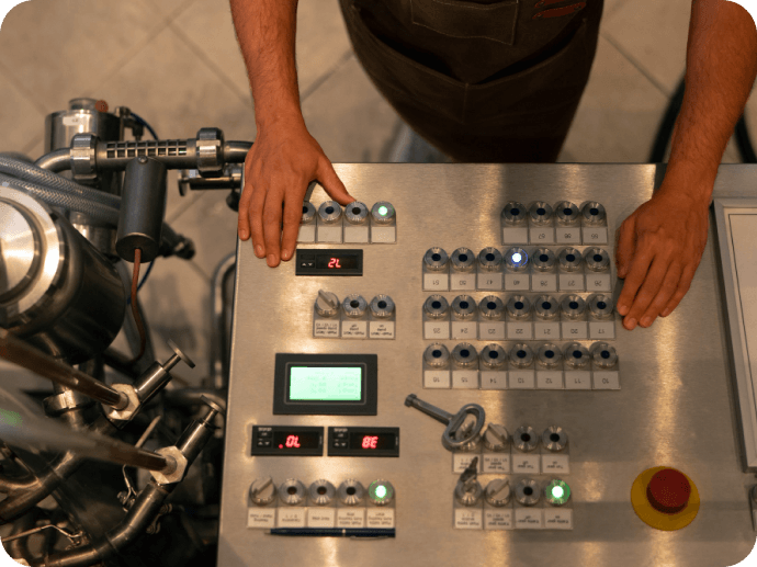 Technician working on industrial machinery
