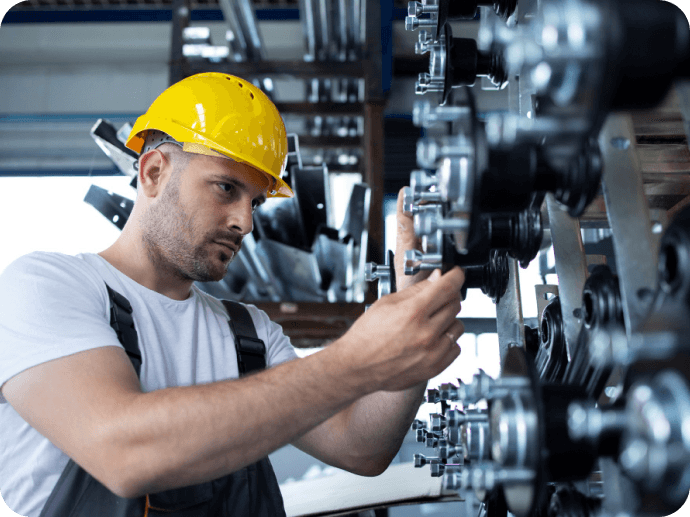 Engineer working on pipes